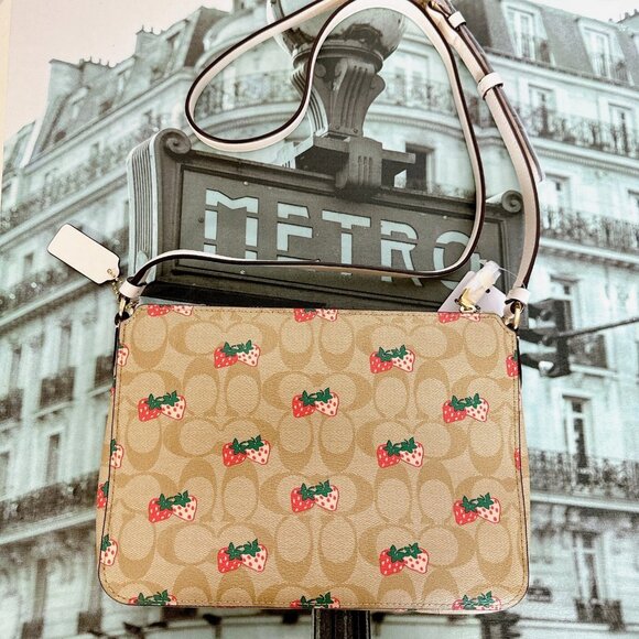 Coach 91513 Gallery File Bag In Signature Canvas IN Khaki Multi - Picture 3 of 9